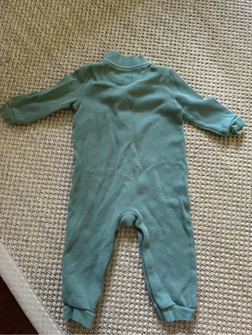 Ralph Lauren Olive Green Long-Sleeve Baby One-Piece